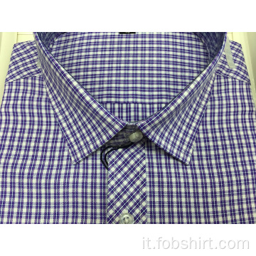 Camicia da lavoro scozzese tinta in filo